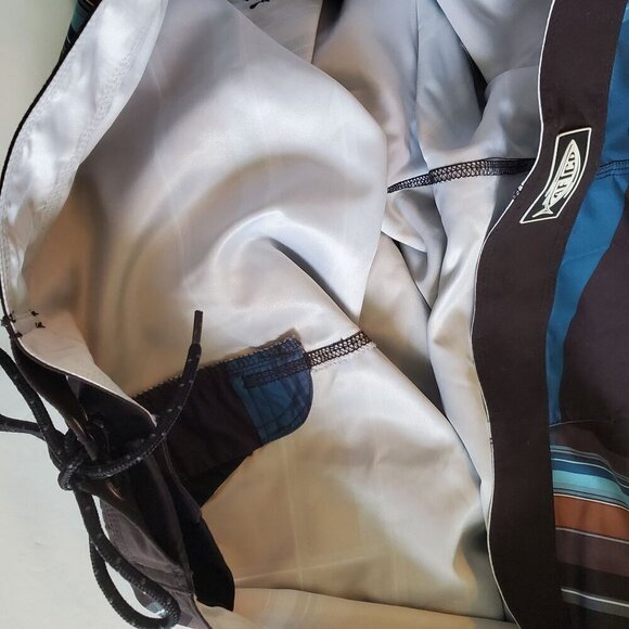 Aftco Bluewater Board Shorts Mens 42 Blue Brown‎ Plaid Beach Zippered Pockets - Picture 8 of 16